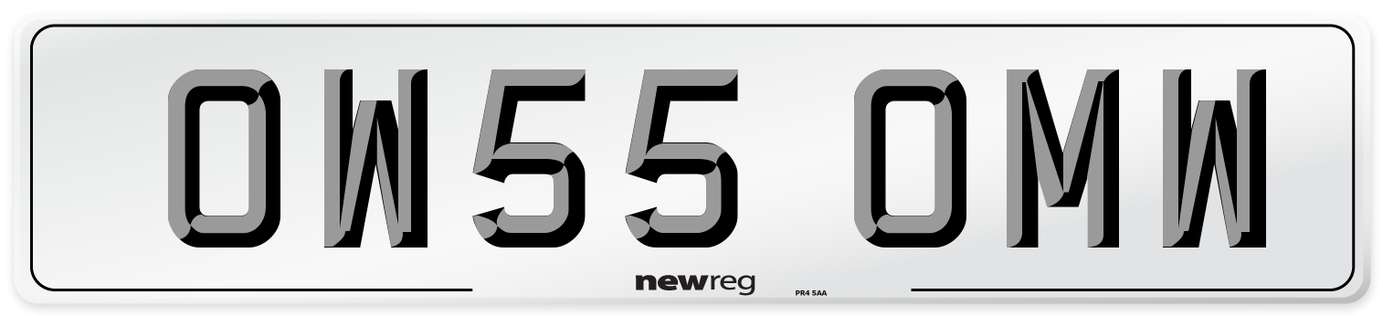 OW55 OMW Number Plate from New Reg